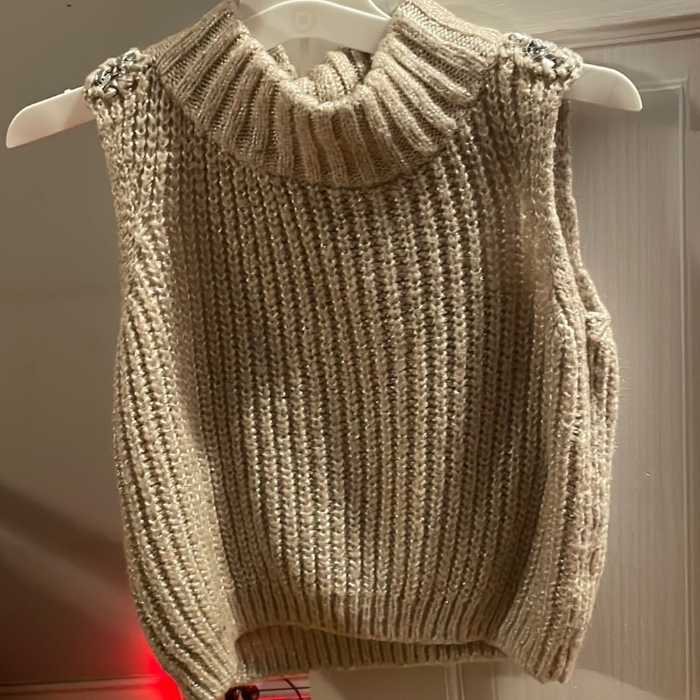 Jennifer Lopez crop top, sleeveless turtleneck